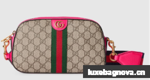 GUCCI OPHIDIA GG SMALL CROSSBODY BAG 752591 Fuchsia