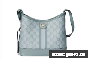 GUCCI OPHIDIA GG SMALL SHOULDER BAG 781402 Dusty blue
