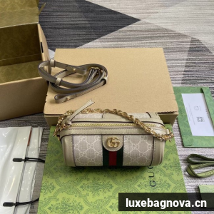 GUCCI OPHIDIA MINI SHOULDER BAG 795208 Oatmeal