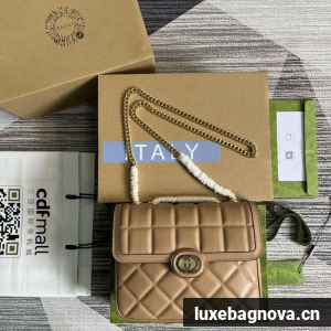 GUCCI SMALL SHOULDER BAG 740834 Apricot