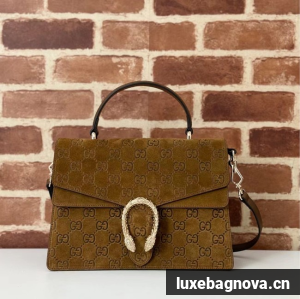 GUCCI SUEDE OPHIDIA TOTE BAG 813399 brown