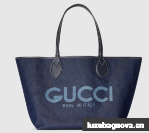 GUCCI TOTISSIMA MEDIUM REVERSIBLE TOTE 820481 Dark blue denim