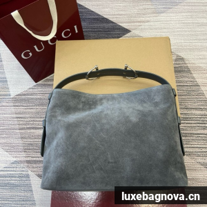 Gucci Beatrix medium tote bag suede 850926 gray