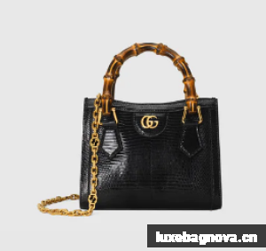 Gucci Diana lizard mini bag 675800 black