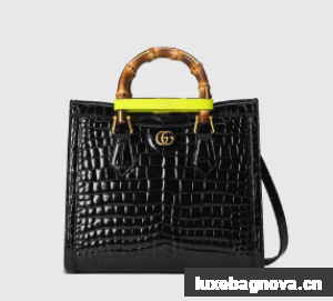Gucci Diana small crocodile tote bag 660195 Black