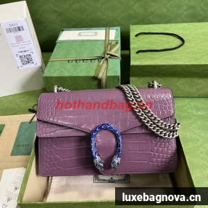 Gucci Dionysus Alligator pattern small shoulder bag 400249 purple