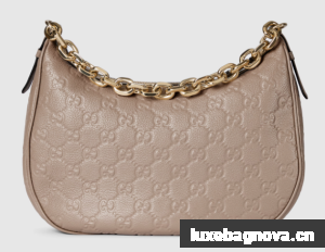 Gucci GG EMBLEM MEDIUM SHOULDER BAG 820453 Taupe