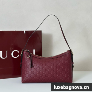 Gucci GG Emblem medium shoulder bag 847449 Rosso Ancora red