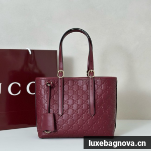 Gucci GG Emblem medium tote bag 847456 Rosso Ancora red