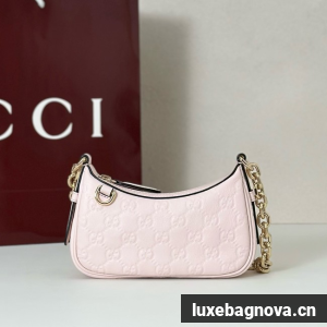 Gucci GG Emblem mini shoulder bag 847091 pink