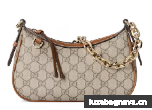 Gucci GG Emblem small shoulder bag 847447 brown