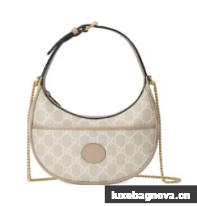 Gucci GG HALF-MOON-SHAPED MINI BAG 726843 Beige