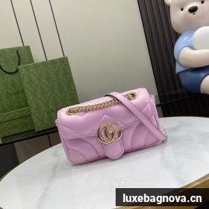 Gucci GG MARMONT MINI SHOULDER BAG 446744 Pink iridescent