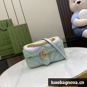 Gucci GG MARMONT MINI SHOULDER BAG 446744 green iridescent