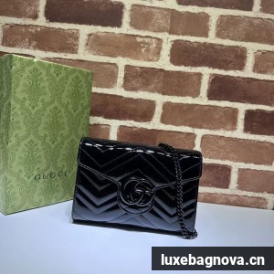 Gucci GG MARMONT Patent leather MINI BAG 474575 black