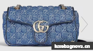 Gucci GG MARMONT SMALL SHOULDER BAG 443497 Blue GG denim