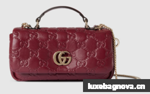 Gucci GG MILANO MINI TOP HANDLE BAG 806017-3 Rosso Ancora red