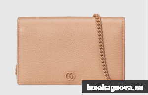 Gucci GG Marmont chain wallet 497985 Rose beige