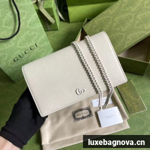 Gucci GG Marmont chain wallet 497985 White