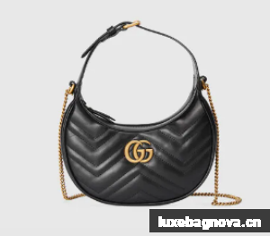 Gucci GG Marmont half-moon-shaped mini bag 699514 black