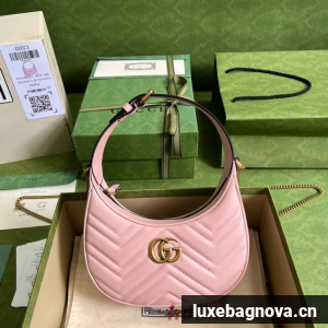 Gucci GG Marmont half-moon-shaped mini bag 699514 pink