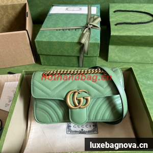 Gucci GG Marmont matelasse mini bag 446744 Sage green