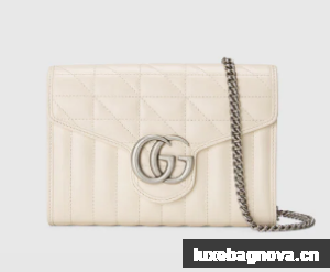 Gucci GG Marmont matelasse mini bag 474575 White