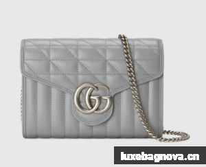 Gucci GG Marmont matelasse mini bag 474575 gray