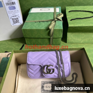 Gucci GG Marmont matelasse super mini bag 476433 Lilac