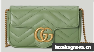 Gucci GG Marmont matelasse super mini bag 476433 Sage green