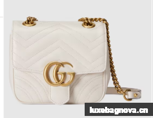Gucci GG Marmont mini shoulder bag 739682 white