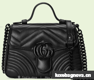 Gucci GG Marmont mini top handle bag 702563 black