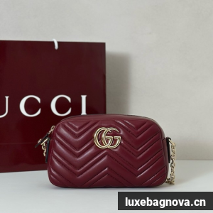 Gucci GG Marmont small camera bag 855273 Rosso Ancora red