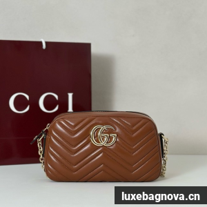 Gucci GG Marmont small camera bag 855273 brown