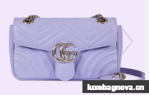 Gucci GG Marmont small shoulder bag 443497 Lilac