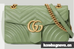 Gucci GG Marmont small shoulder bag 443497 Sage green