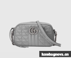 Gucci GG Marmont small shoulder bag 447632 Dark grey