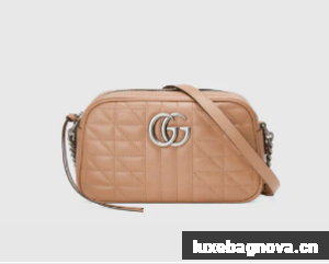 Gucci GG Marmont small shoulder bag 447632 Rose beige
