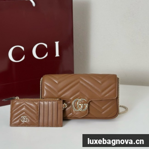 Gucci GG Marmont small shoulder bag 751526 brown