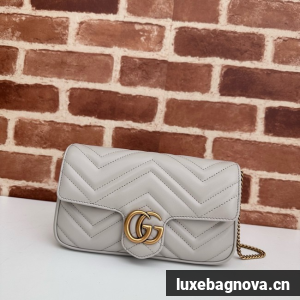 Gucci GG Marmont small shoulder bag 751526 light gray