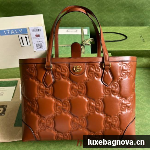 Gucci GG Matelasse leather medium tote 631685 brown