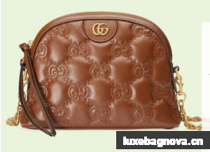 Gucci GG Matelasse leather shoulder bag 702229 Light brown