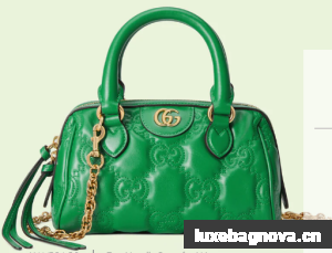 Gucci GG Matelasse leather top handle bag 702251 Bright green
