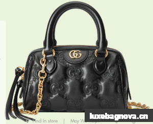 Gucci GG Matelasse leather top handle bag 702251 black