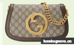 Gucci GG Supreme canvas Blondie shoulder bag 699268 Brown