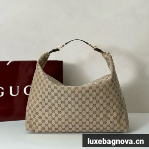 Gucci GG Supreme canvas Hobo Top Handle Bag 864485 Apricot