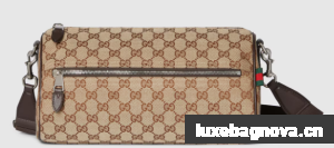 Gucci GG canvas small cylinder bag 834455 brown