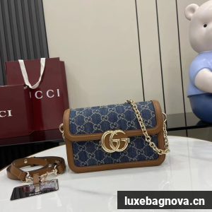 Gucci Go small shoulder bag 826761 Denim blue