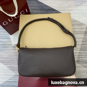 Gucci Half Horsebit medium shoulder bag 860787 dark brown