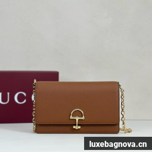Gucci Half Horsebit wallet on chain 855654 brown